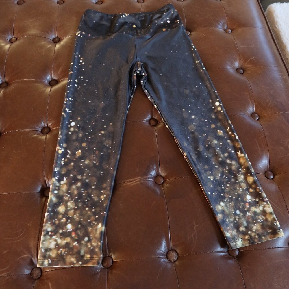 $95 Goldsheep Falling Lights leggings size S cropped length handmade in Laguna
